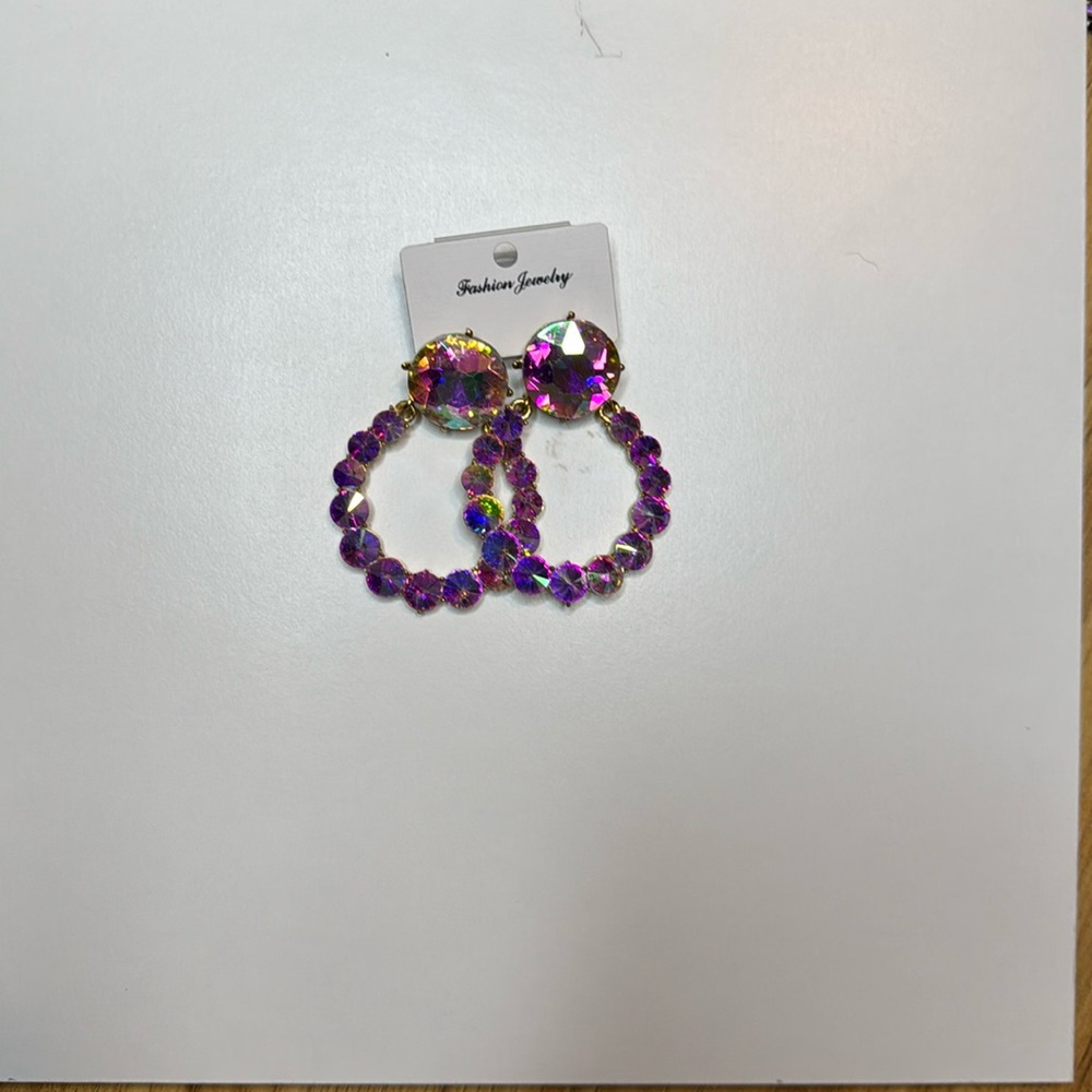 Fashion Jewelry Pink Beaded Earrings